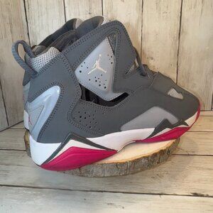 Nike Air Jordan True Flight Girl Size 7Y Gray Pink Basketball Shoes Sneakers